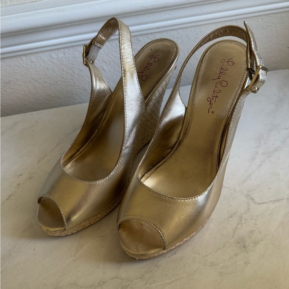 LILLY PULITZER Gold Wedges - Picture 6 of 7